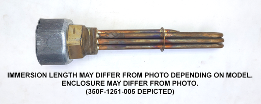 C-7553 Model: 7,500 W, 480 V, 3-Phase, 16" Immersion Length Unregulated Copper Sheath With Brass 2" NPT Screw Plug Immersion Elements