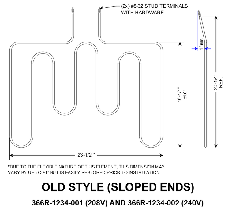Vulcan Hart / Hobart 00-421304-00002 Equivalent Range Bottom Element 4,000W @ 240V (Old Design)