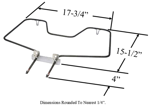 Model TC-44K5012: GE WB44K5012 / Whirlpool WP4334928 Equivalent Range/Oven Bake Replacement Element, 1,940/2,585 W @ 208/240 V