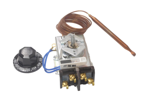 D1-5575-KP: 200°-550°F DPST Heating Line Voltage Mechanical Thermostat with Pilot Light, 120 to 480VAC