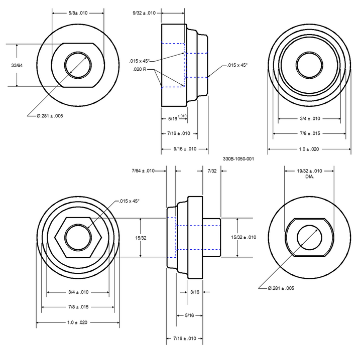 PI-B1 Ceramic Insulator (.281" I.D.) 6 Pack