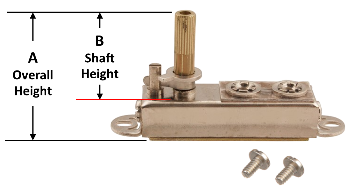 Model B-200A-1: Bilbee B200 Conduction Type Bi-metal Thermostat With 1-1/2" Total Height (1" Shaft Height), OFF(50°F) to 525°F