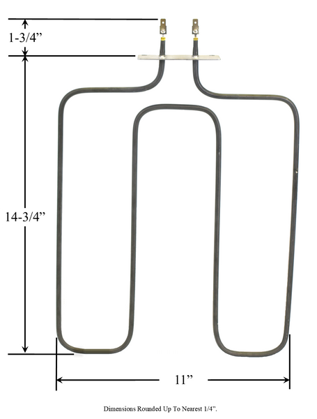 Model TC-2863: Electrolux/Frigidaire 5303207152 / Tappan 220T017P02 Equivalent Range/Oven Broil Replacement Element, 3,000W / 2,077W @ 250V / 208V