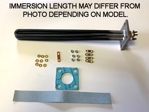 Model HUB-10-38683N-15: 15" Immersion Boiler Replacement Element With 2-1/2" SQ. Flange