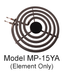 Model MP-15YA:  Whirlpool WP660532 Equivalent Replacement 6" Surface Element For Ranges/Ovens, 1,500W / 1,125W @ 240V / 208V - Element Only