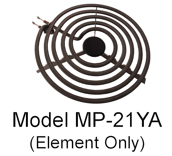 Model MP-21YA: Whirlpool WP3191454 Equivalent Replacement 8" Surface Element For Ranges/Ovens, 2,100W / 1,575W @ 240V / 208V - Element Only