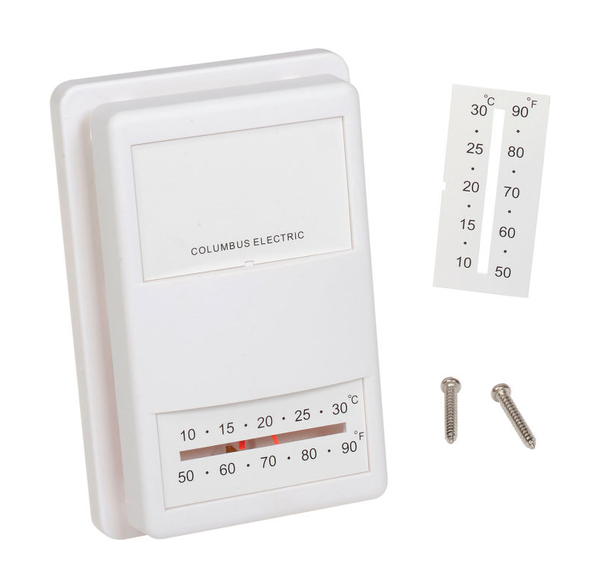 TPI UT1001 Low Voltage, 50°-90°F Heat-Only Wall-Mounted Universal Thermostat For 24VAC & Millivolt Systems