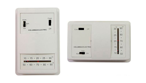 TPI UT3001 24VAC Low Voltage, 50°-90°F 3-Wire Cool-Only Wall-Mounted Universal Thermostat With Fan and System Switches