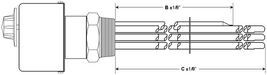 ES Models: Regulated Steel Sheath With Steel 2" NPT Screw Plug Immersion Elements